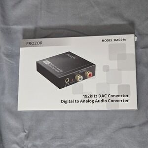 PROZOR 192kHz DAC Digital to Analog‎ Audio Converter Optical Coax RCA Tested